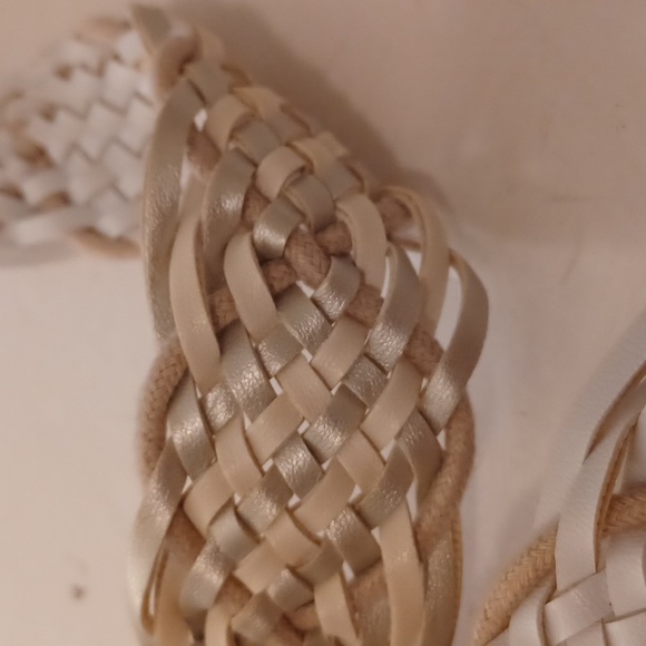 Belt white and silver braided 44" - Picture 6 of 7